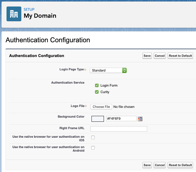 Enable Auth. Provider for Domain
