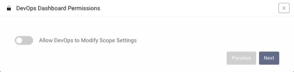 Allowing access to scopes by developers in the DevOps Dashboard or not