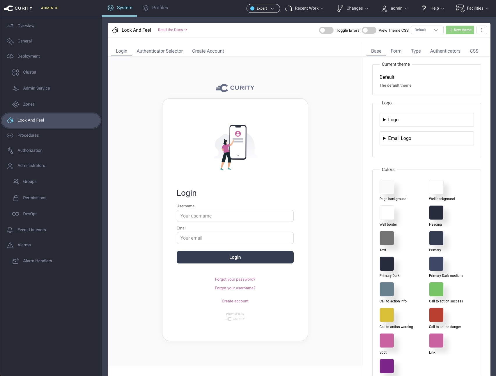 The Look and feel editor