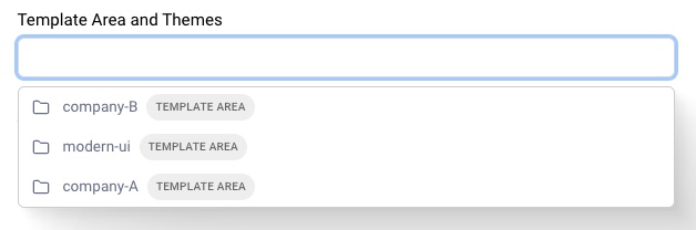 Example of selecting the template areas