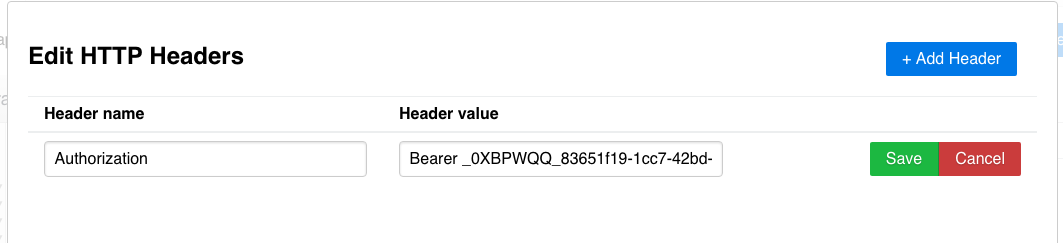 Example of adding an access token to GraphiQL