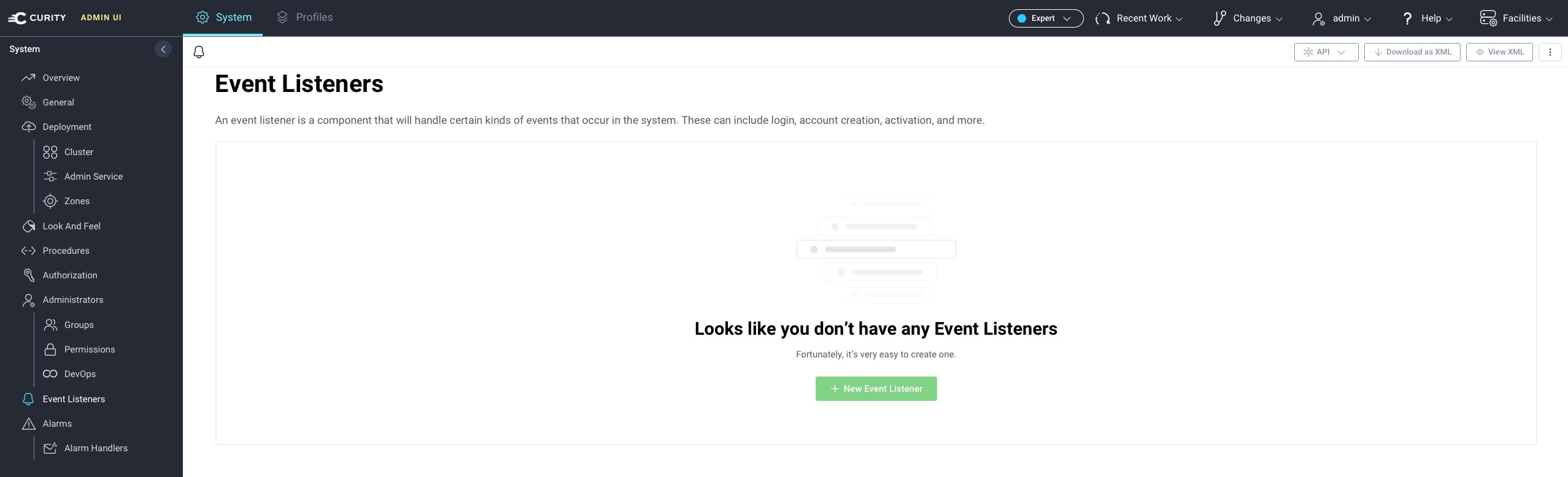 Event Listeners configuration in Admin UI
