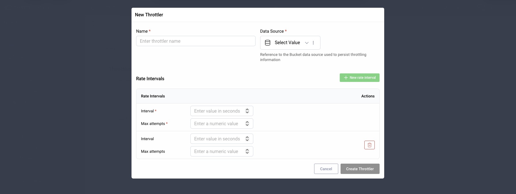Custom throttler creation in Curity Admin UI
