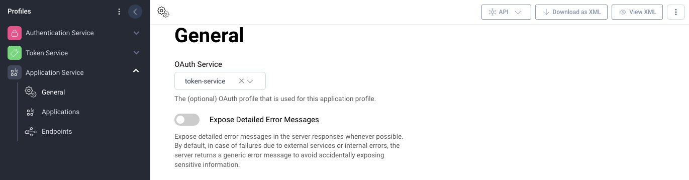 Application Profile General Settings