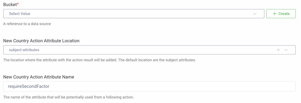 New Country Action Configuration Dialog