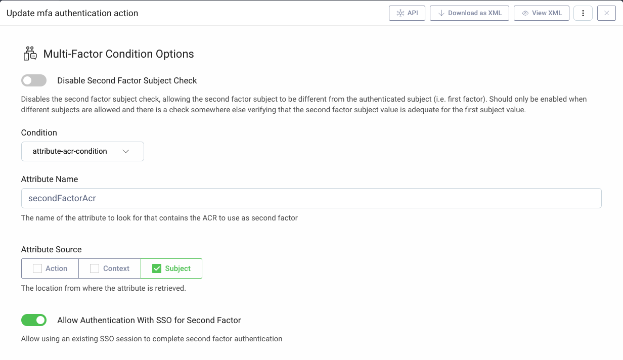 Configuration of the Attribute ACR Condition
