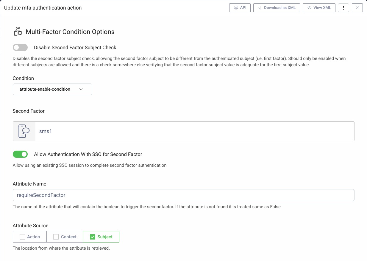 Configuration of the Attribute Enable Condition