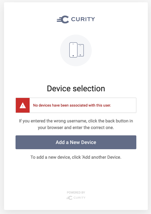 Selecting a Duo device and registering a new one when none exist