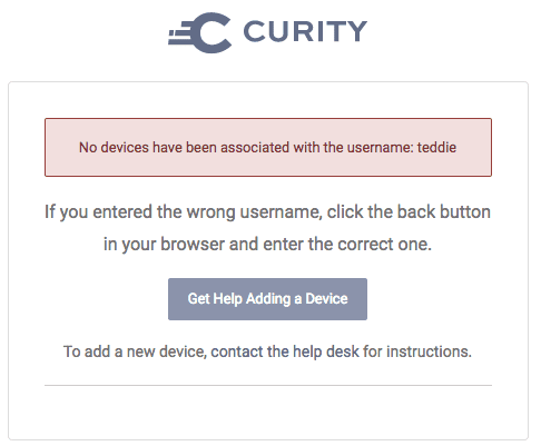 No Encap device associated with a user without the possibility to add one