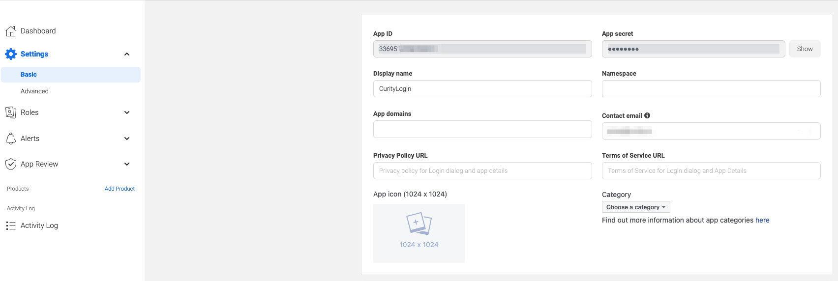Facebook - App ID and App Secret