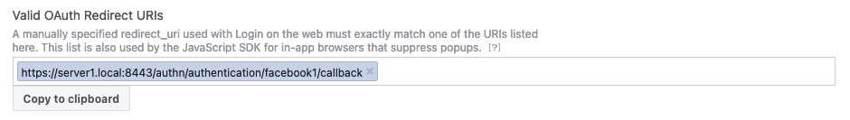 Facebook - Redirect URI