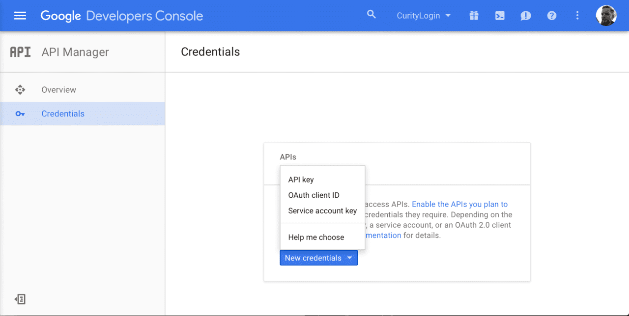 Google - New credentials