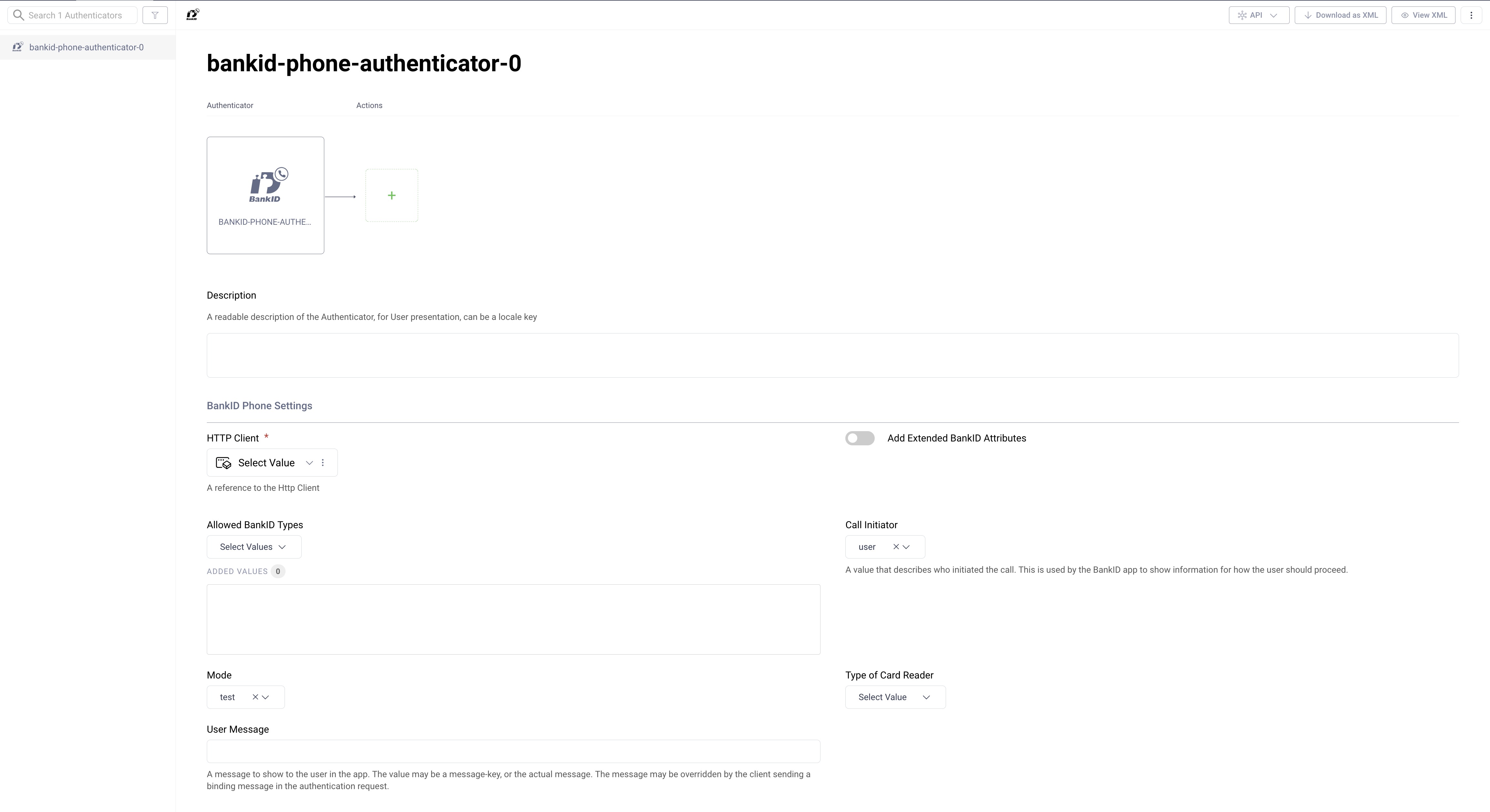 Create new BankID Phone authenticator