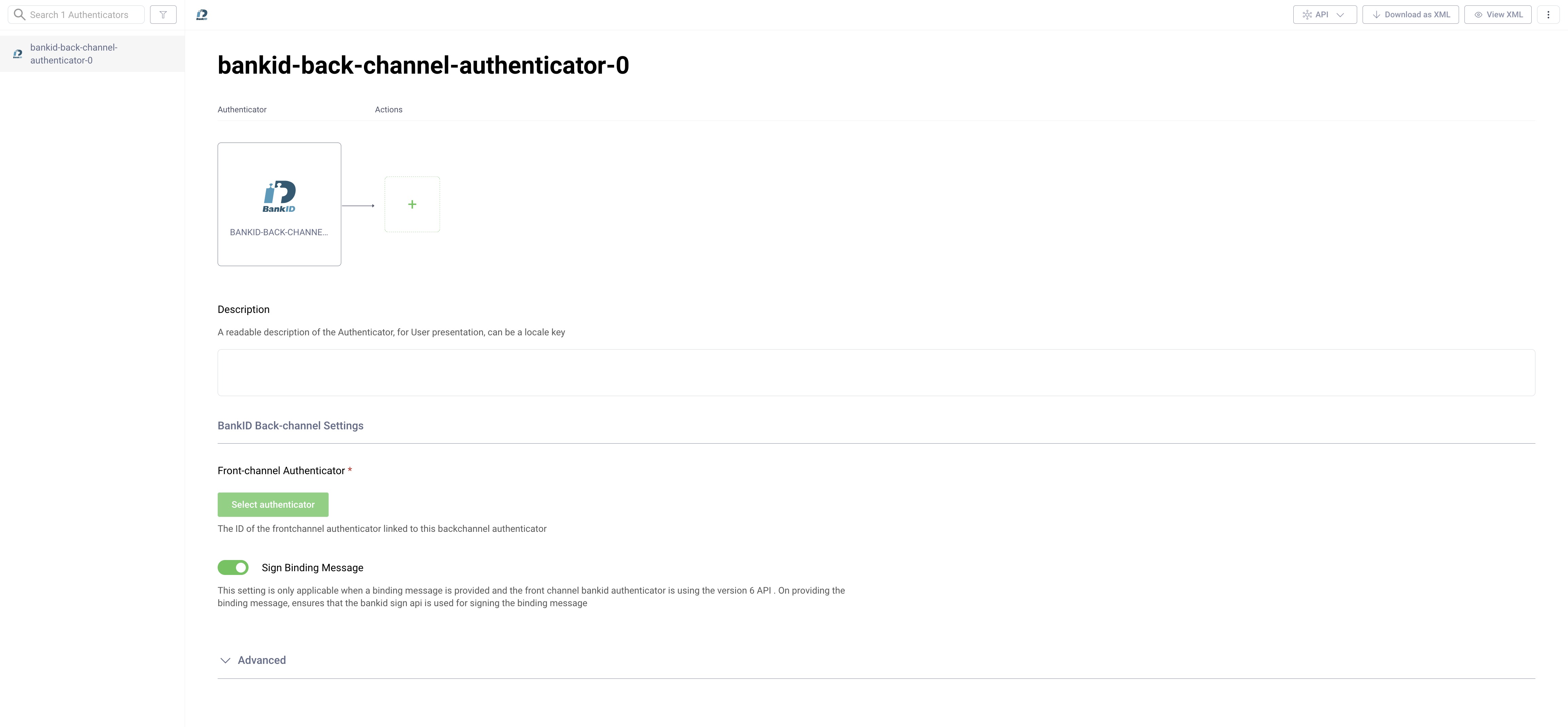 Create new BankID Back-Channel authenticator