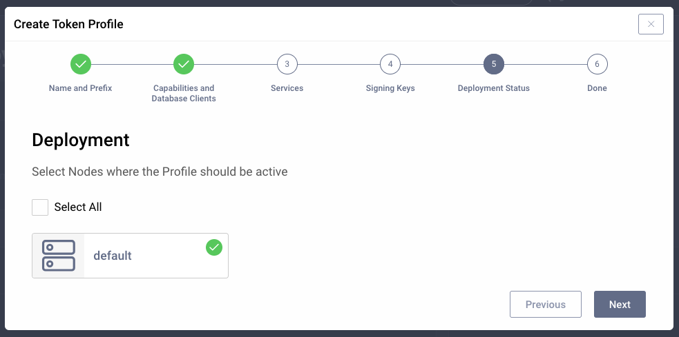 Selecting Service Roles for the Profile