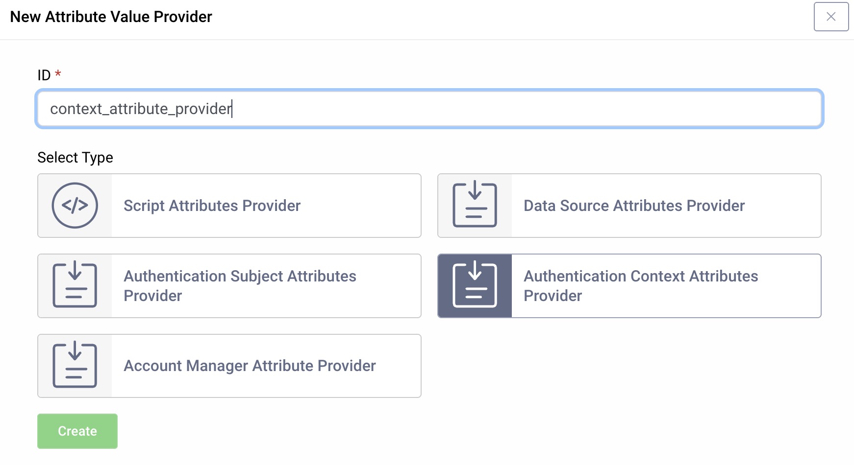 New Context Attribute Value Provider configuration in Admin UI