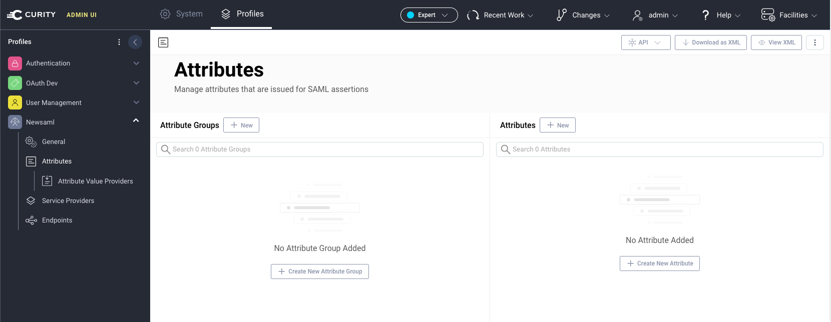 Create a SAML Attribute using the Admin UI