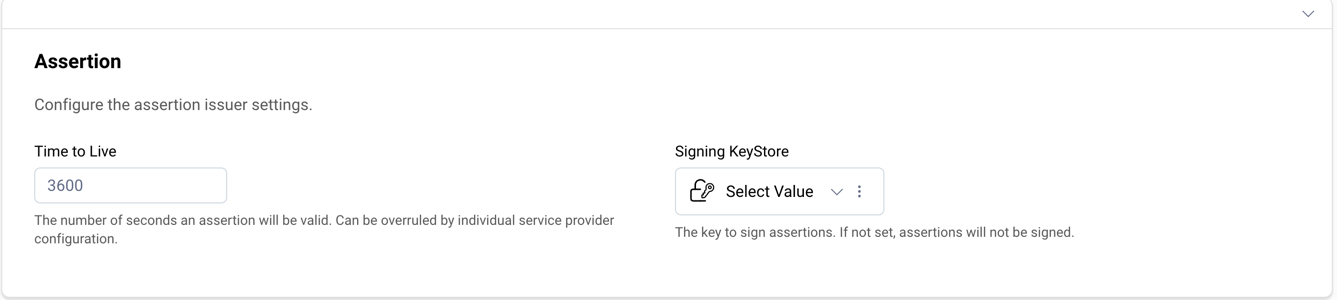 Assertion settings of a SAML IDP profile