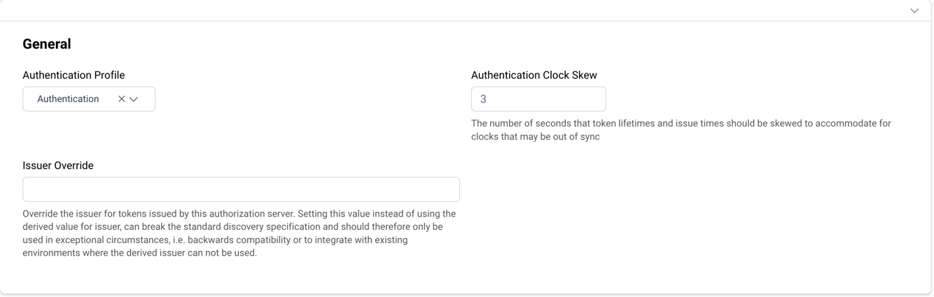 General settings of a SAML IDP profile