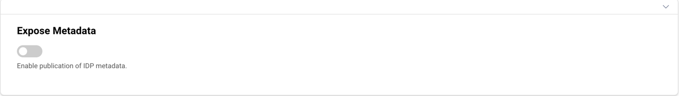 Metadata settings of a SAML IDP profile