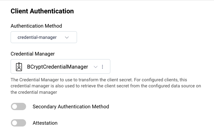Configuring the Credential Manager Authentication Method