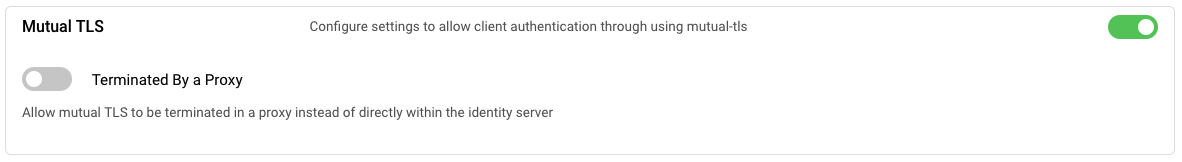 Enabling direct terminated Mutual TLS on a Token Service