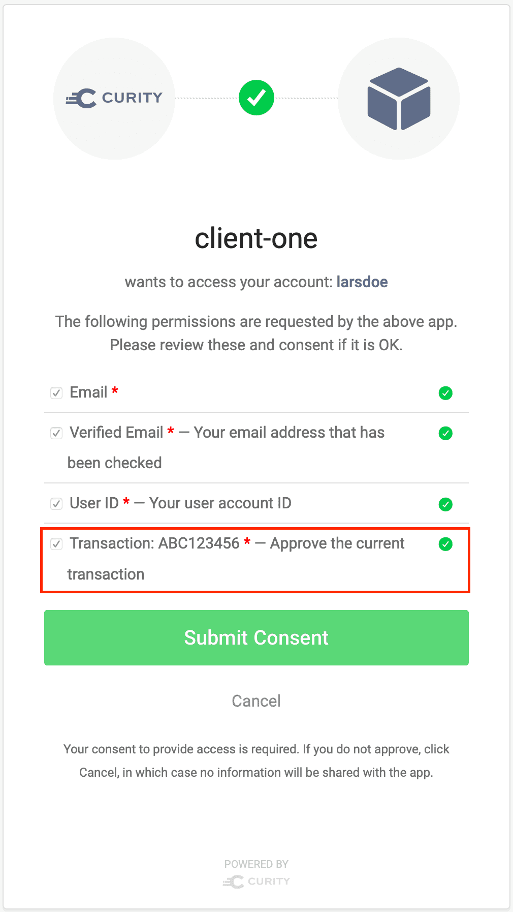 User consent prefix scope custom
