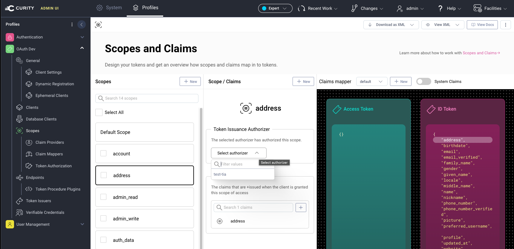 Token Issuance Authorizers on Scopes in Admin UI