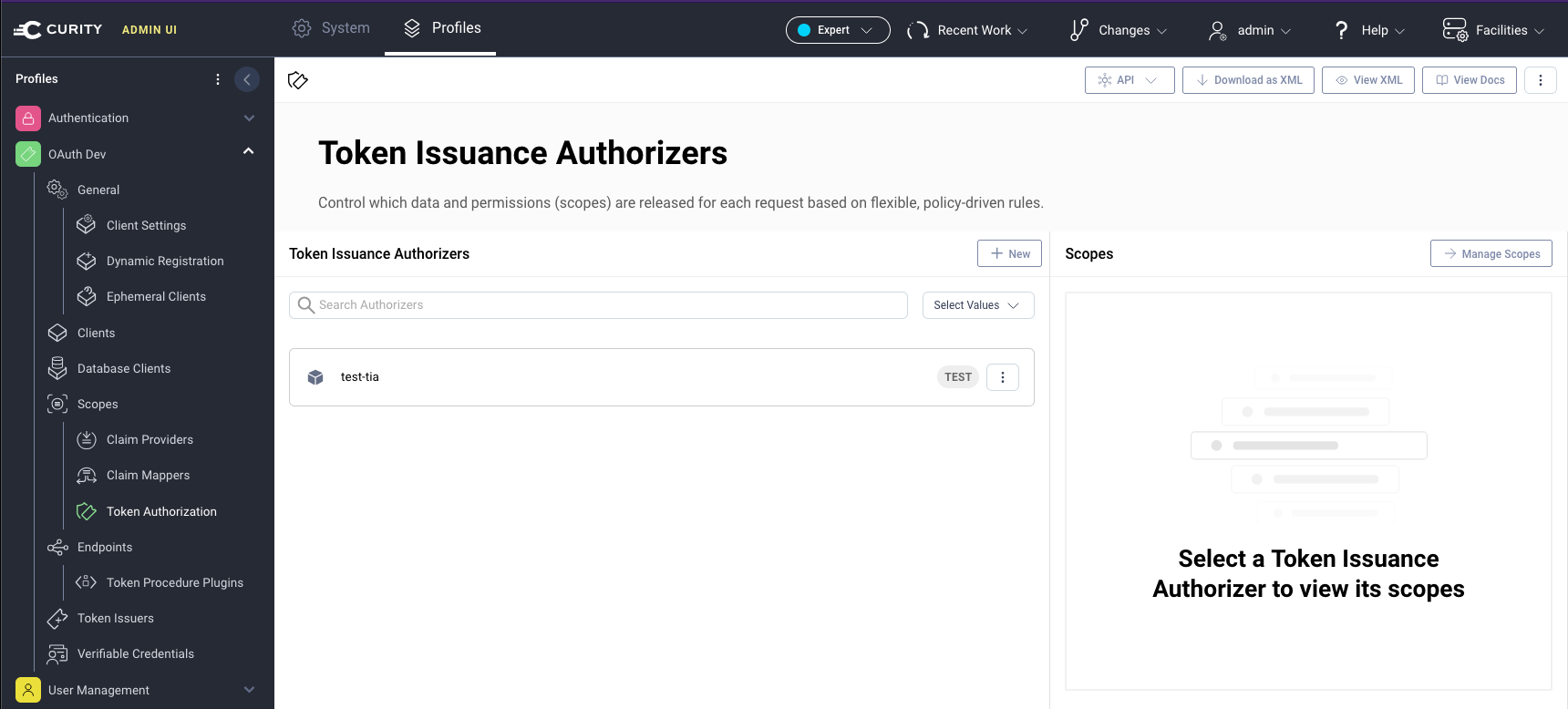 Token Issuance Authorizers in Admin UI