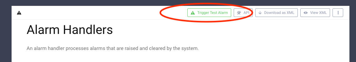 Trigger a test alarm