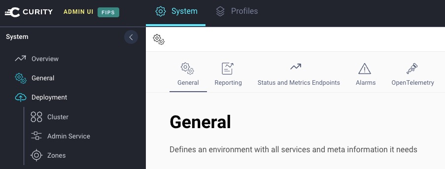 The Admin UI reporting that the server is running in FIPS mode