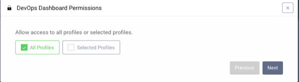 Selecting a certain OAuth profile or allowed developers using the DevOps Dashboard to access all OAuth profiles