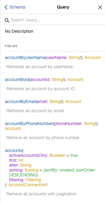 Query schema in GraphiQL
