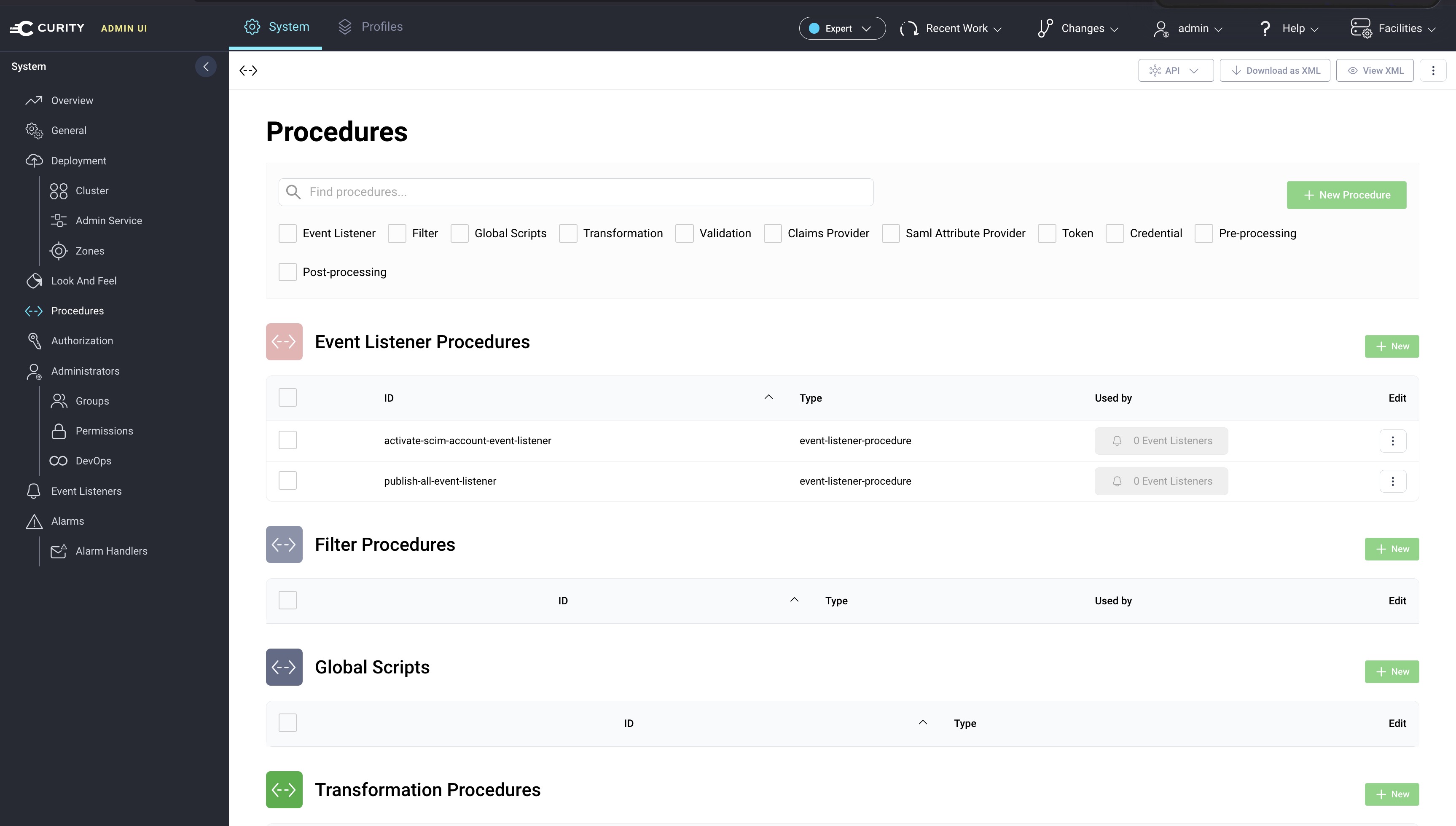 Creating and managing script procedures