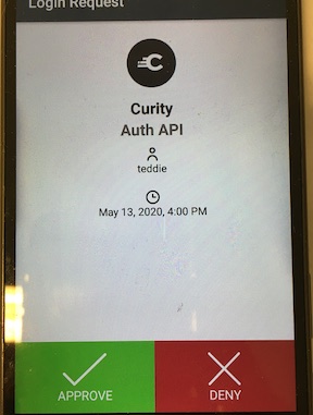 Receiving a push notification in the Duo mobile app