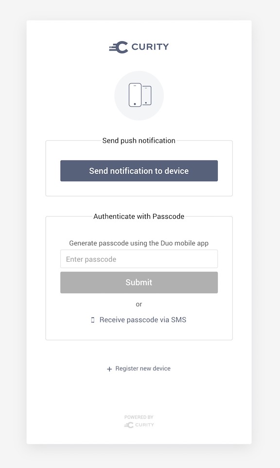 Using an existing, registered device or adding a new one