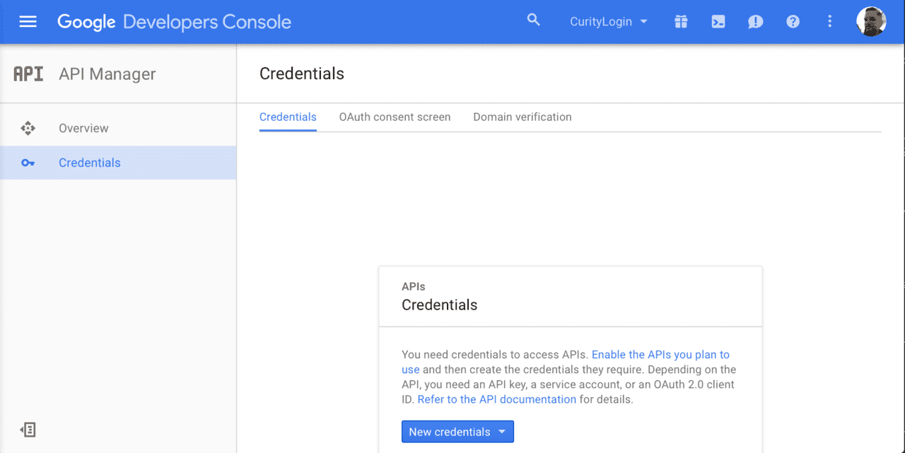 Google - Credentials
