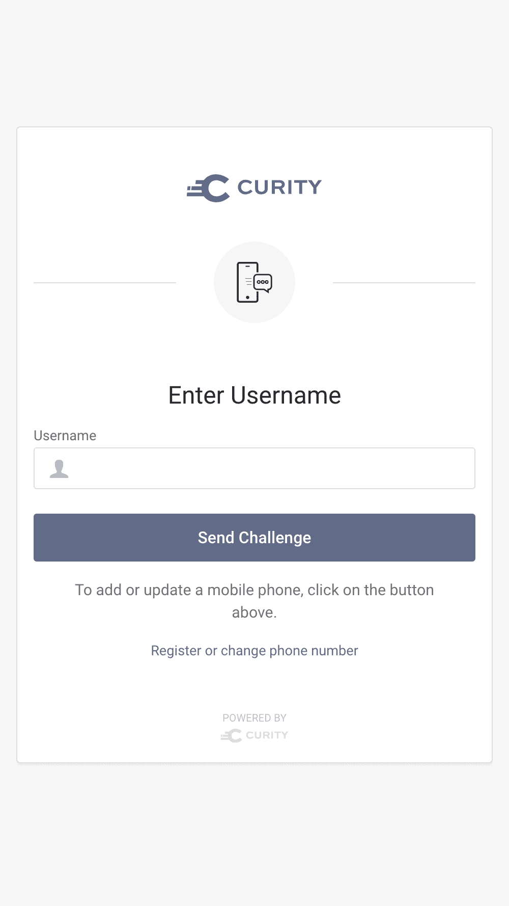SMS Authenticator - Enter username
