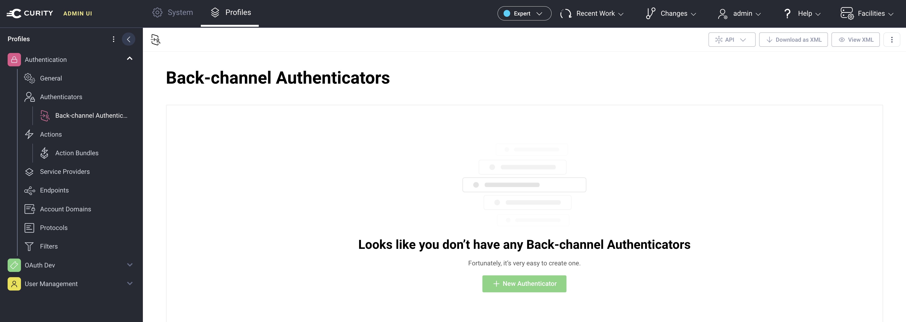 Create new authenticator
