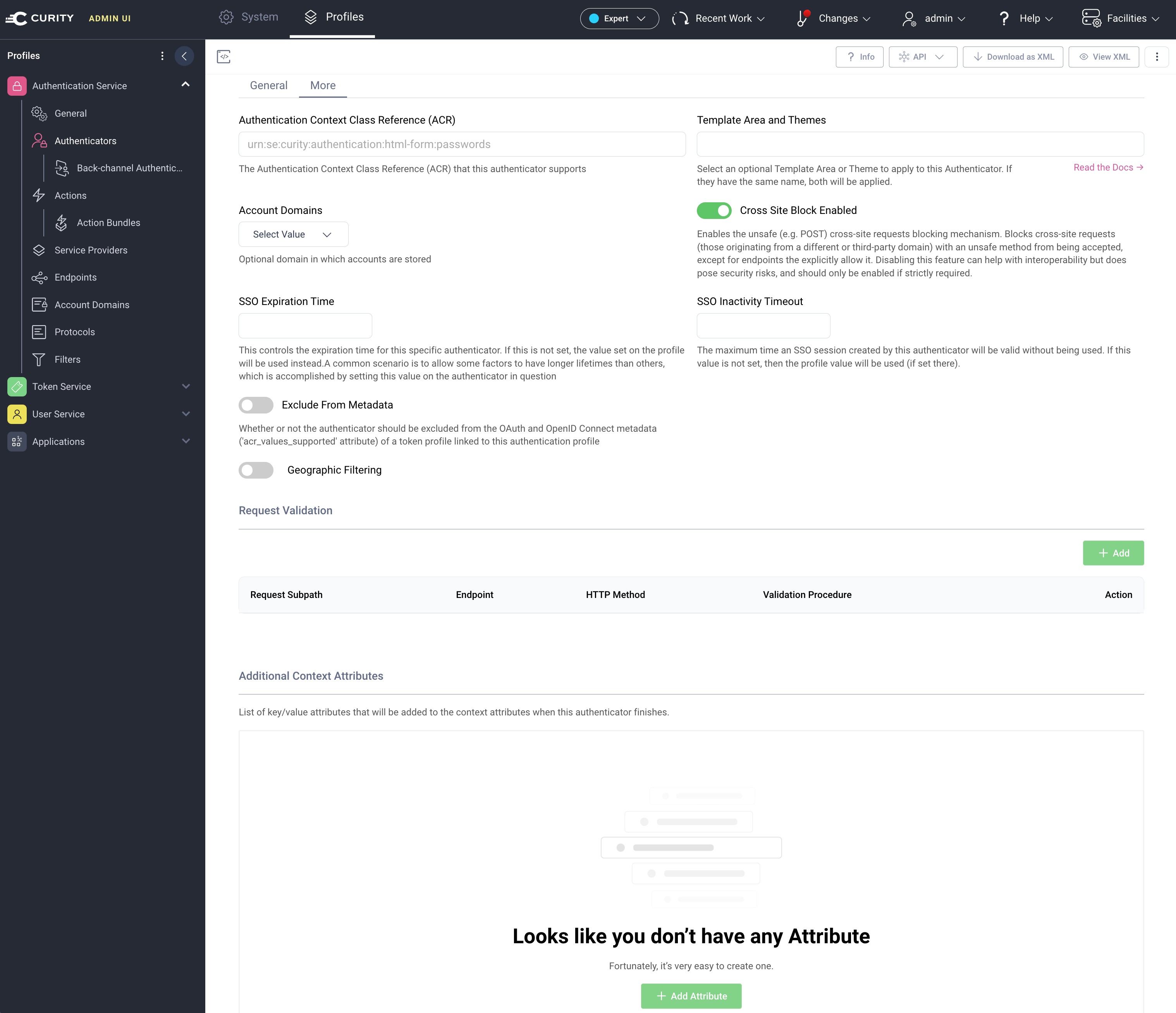 Authenticator Base Configuration