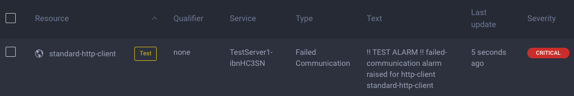 A test alarm