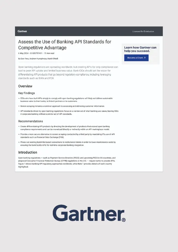 Assess the Use of Banking API Standards for Competitive Advantage