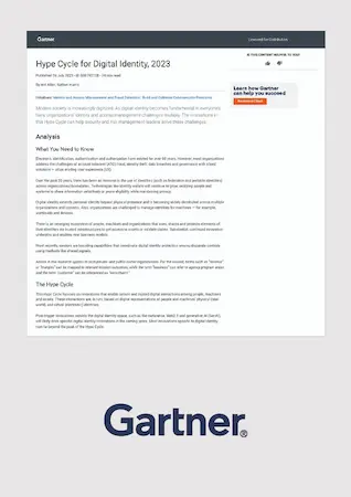 Gartner®️ Hype Cycle™ for Digital Identity 2023