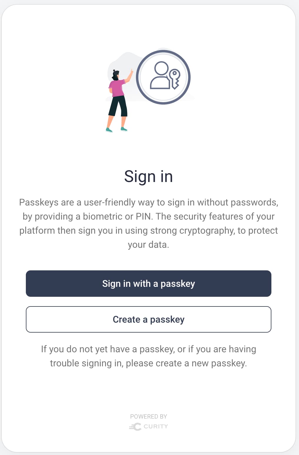 Passkeys Entry Screen