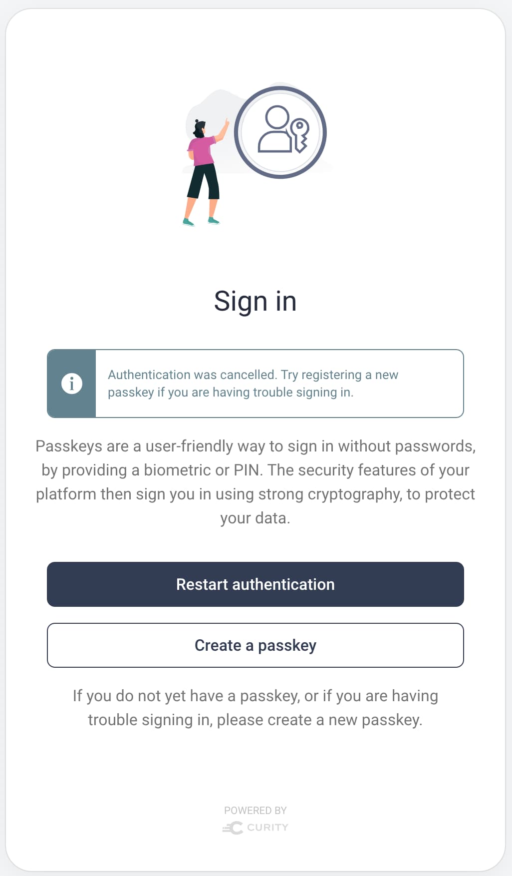 Passkeys Recovery Hint