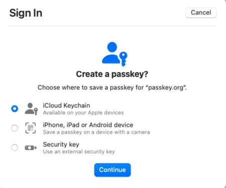 Other passkeys