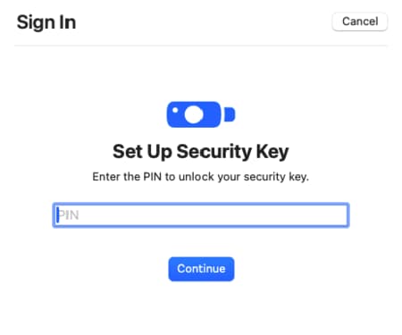 Safari security key