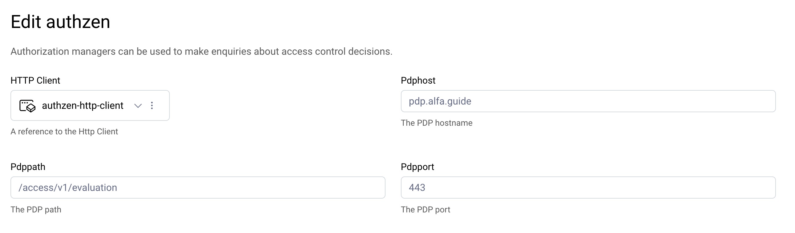 AuthZEN Authorization Manager Config