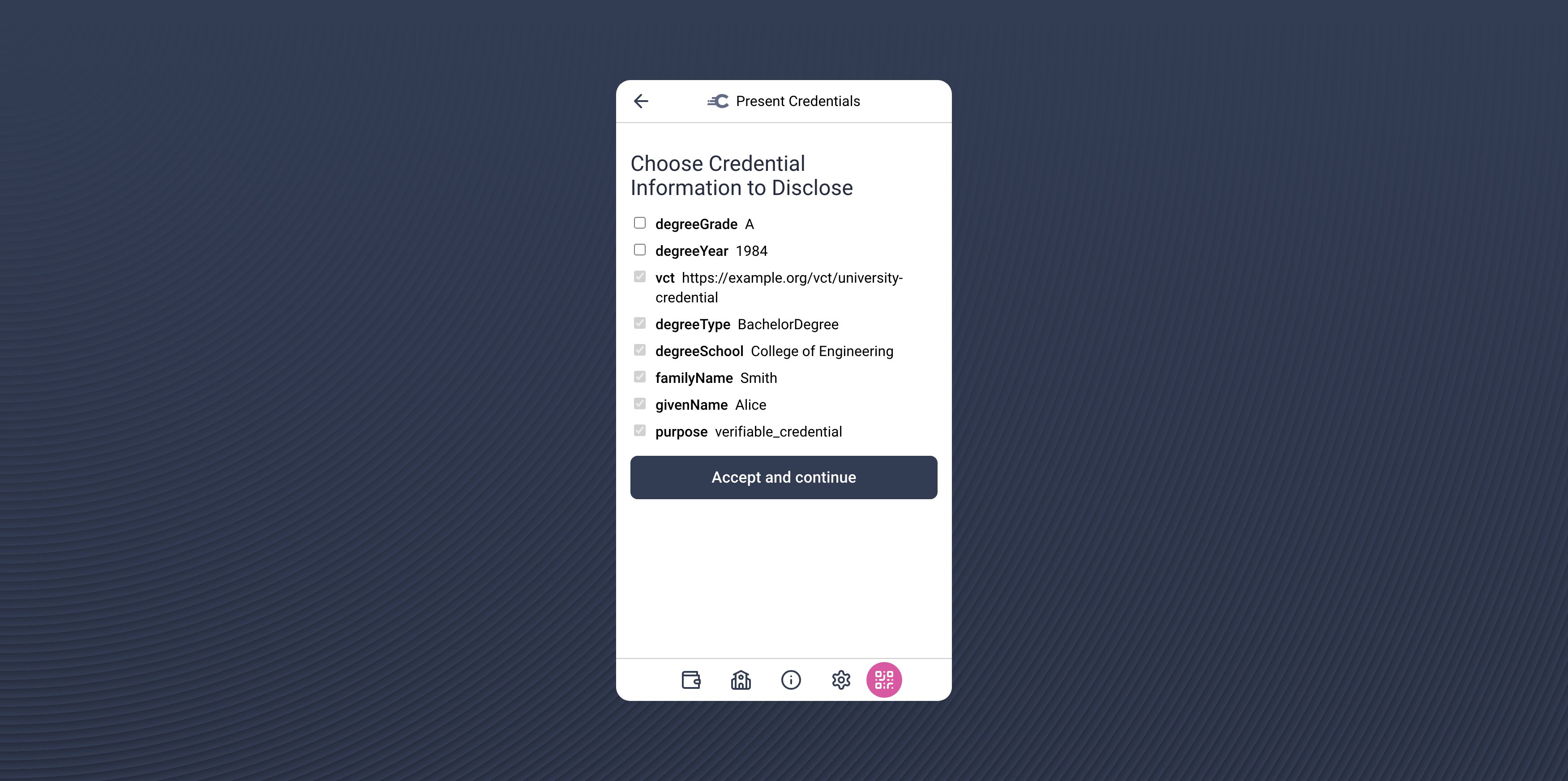 Review and select claims to share