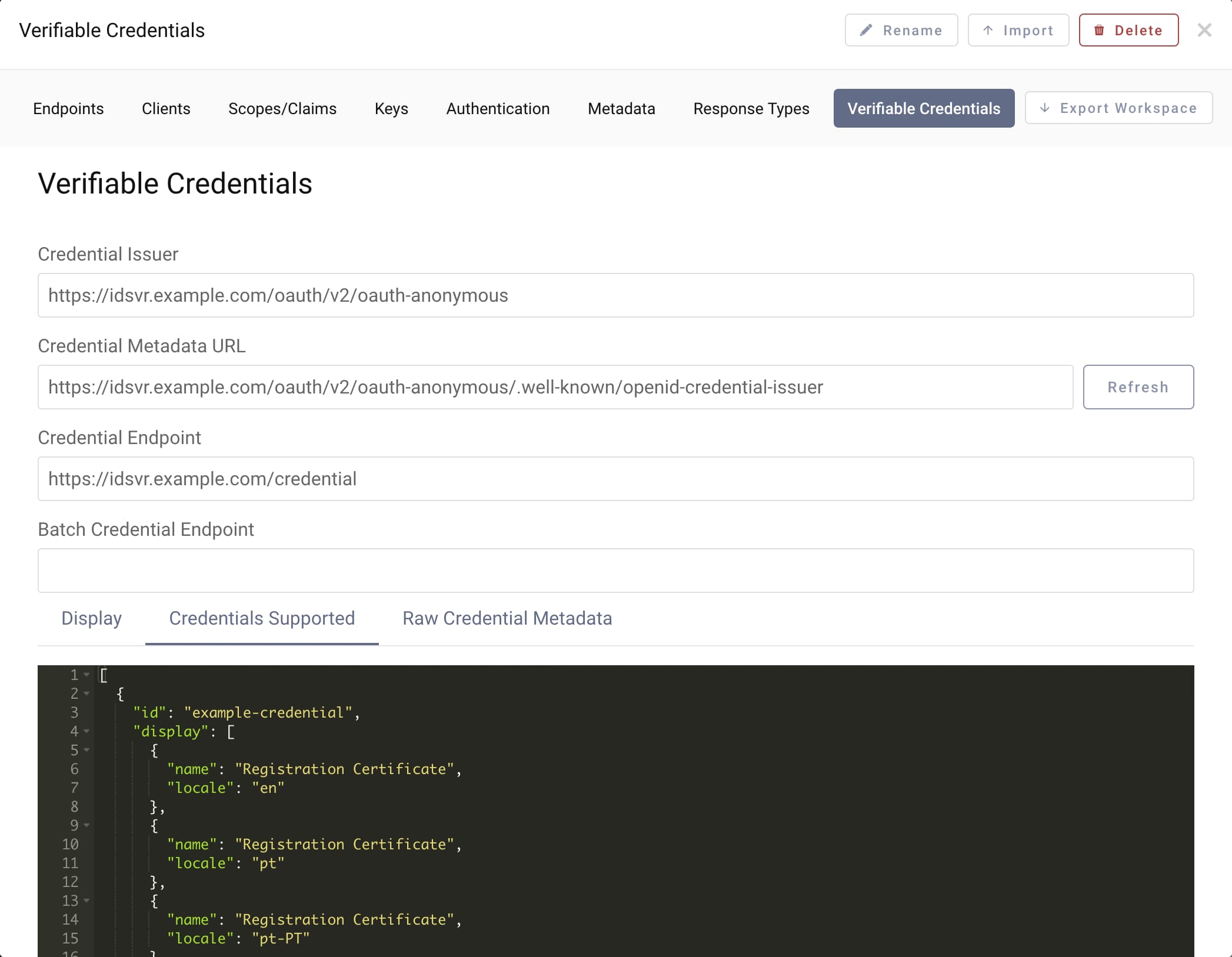 Load Verifiable Credential Issuer Metadata